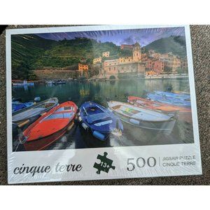 Cinque Terre 500 Piece Jigsaw Puzzle Boats and Water Sealed New